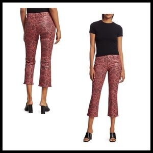 J BRAND NWT Selena Coated Snakeskin Print Crop Bootcut Jeans